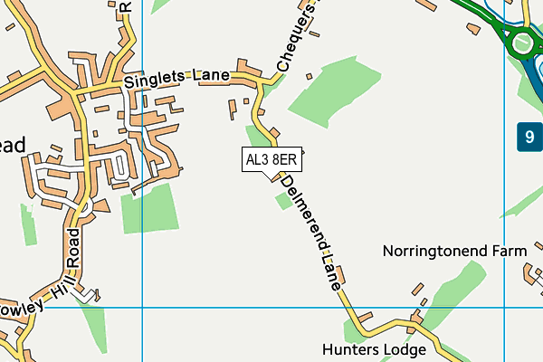 AL3 8ER map - OS VectorMap District (Ordnance Survey)