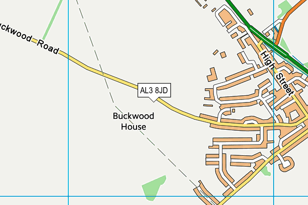 AL3 8JD map - OS VectorMap District (Ordnance Survey)