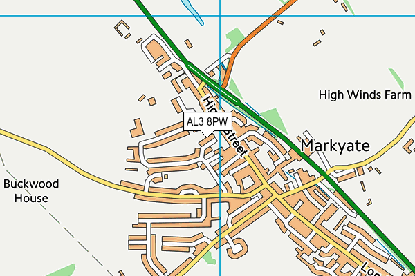 AL3 8PW map - OS VectorMap District (Ordnance Survey)