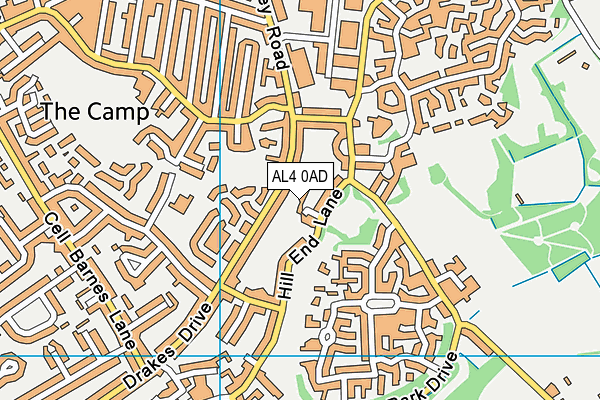 AL4 0AD map - OS VectorMap District (Ordnance Survey)