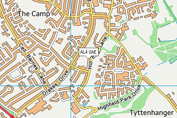 AL4 0AE map - OS VectorMap District (Ordnance Survey)