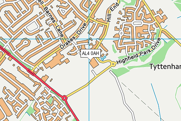 Nuffield Health (St Albans) map (AL4 0AH) - OS VectorMap District (Ordnance Survey)