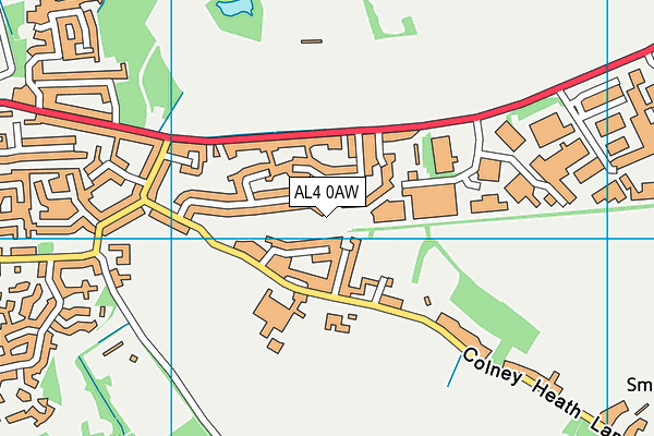 AL4 0AW map - OS VectorMap District (Ordnance Survey)