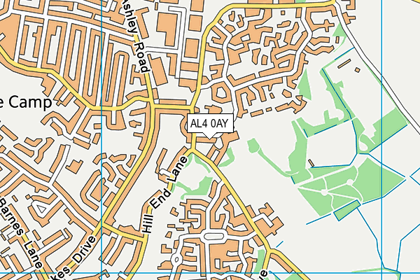 AL4 0AY map - OS VectorMap District (Ordnance Survey)