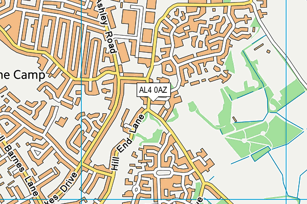 AL4 0AZ map - OS VectorMap District (Ordnance Survey)