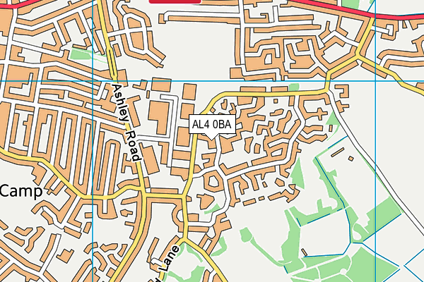 AL4 0BA map - OS VectorMap District (Ordnance Survey)