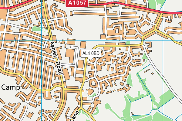 AL4 0BD map - OS VectorMap District (Ordnance Survey)
