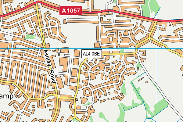 AL4 0BE map - OS VectorMap District (Ordnance Survey)