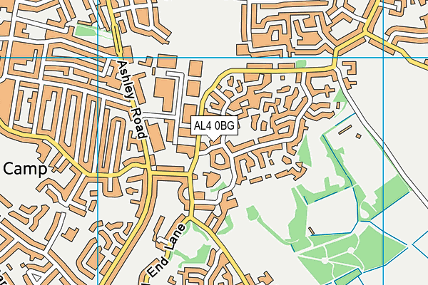 AL4 0BG map - OS VectorMap District (Ordnance Survey)