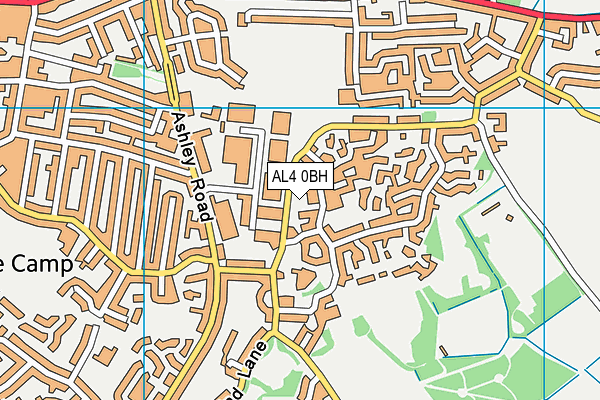 AL4 0BH map - OS VectorMap District (Ordnance Survey)
