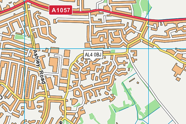 AL4 0BJ map - OS VectorMap District (Ordnance Survey)