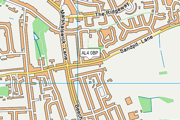 AL4 0BP map - OS VectorMap District (Ordnance Survey)
