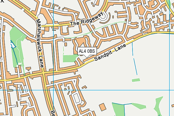 AL4 0BS map - OS VectorMap District (Ordnance Survey)