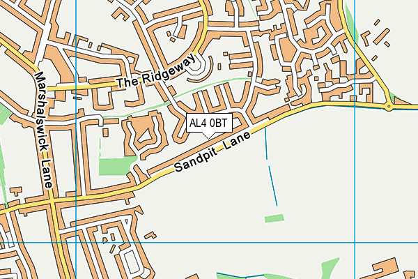 AL4 0BT map - OS VectorMap District (Ordnance Survey)
