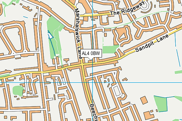 AL4 0BW map - OS VectorMap District (Ordnance Survey)