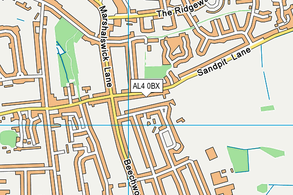 Verulam School Playing Fields map (AL4 0BX) - OS VectorMap District (Ordnance Survey)