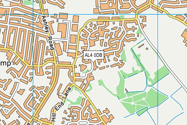 AL4 0DB map - OS VectorMap District (Ordnance Survey)