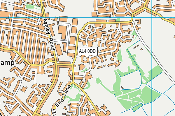 AL4 0DD map - OS VectorMap District (Ordnance Survey)
