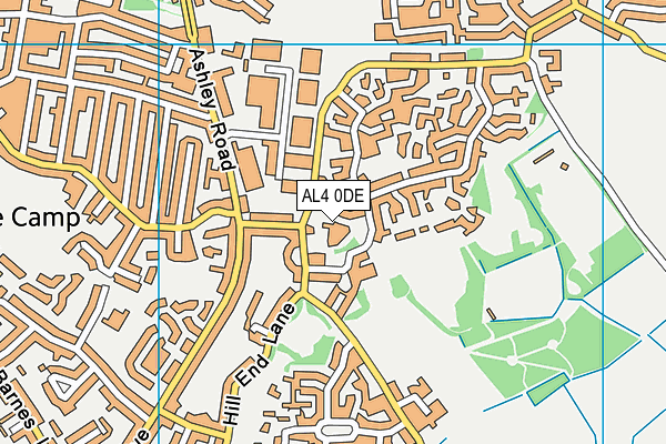 AL4 0DE map - OS VectorMap District (Ordnance Survey)