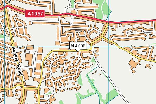 AL4 0DF map - OS VectorMap District (Ordnance Survey)