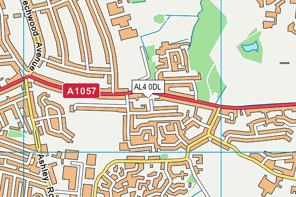 AL4 0DL map - OS VectorMap District (Ordnance Survey)