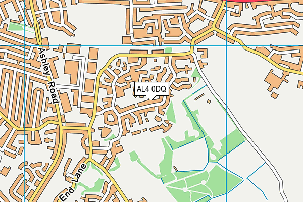 AL4 0DQ map - OS VectorMap District (Ordnance Survey)