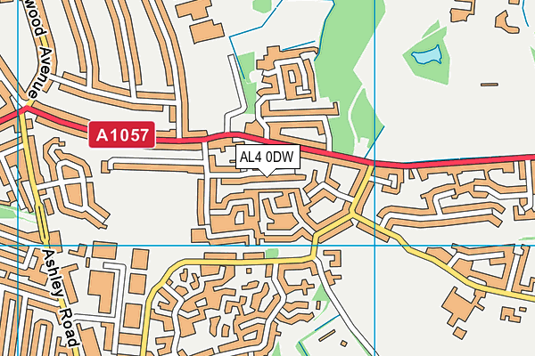 AL4 0DW map - OS VectorMap District (Ordnance Survey)