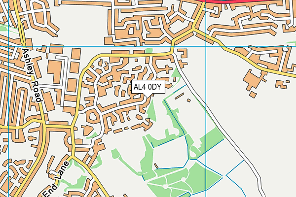 AL4 0DY map - OS VectorMap District (Ordnance Survey)