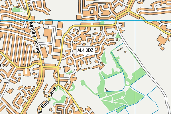 AL4 0DZ map - OS VectorMap District (Ordnance Survey)