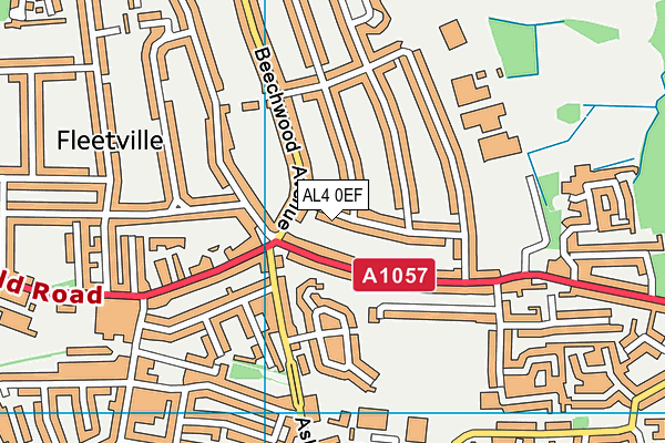 AL4 0EF map - OS VectorMap District (Ordnance Survey)