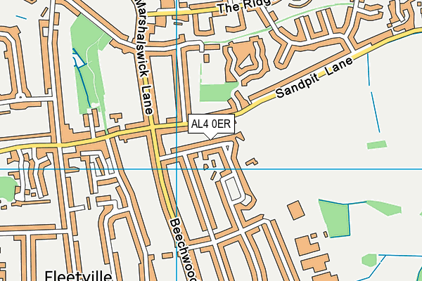 AL4 0ER map - OS VectorMap District (Ordnance Survey)