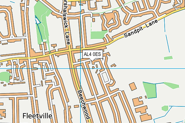 AL4 0ES map - OS VectorMap District (Ordnance Survey)