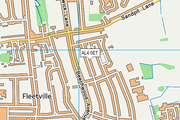 AL4 0ET map - OS VectorMap District (Ordnance Survey)