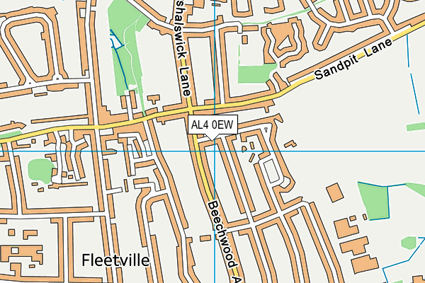 AL4 0EW map - OS VectorMap District (Ordnance Survey)