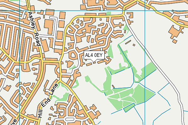 AL4 0EY map - OS VectorMap District (Ordnance Survey)
