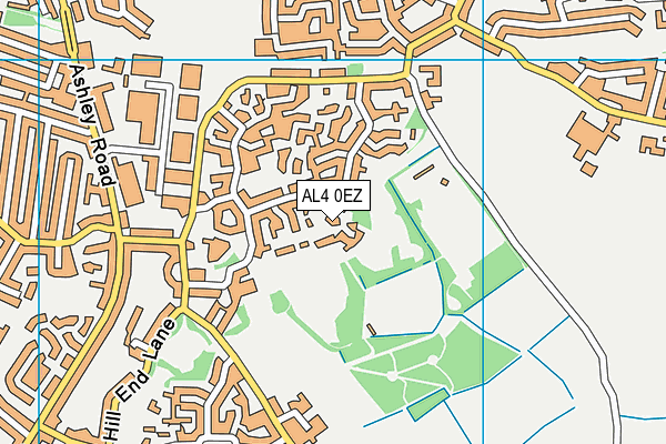 AL4 0EZ map - OS VectorMap District (Ordnance Survey)