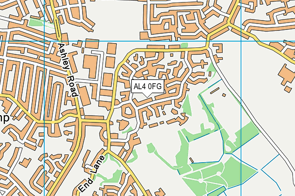 AL4 0FG map - OS VectorMap District (Ordnance Survey)