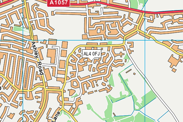AL4 0FJ map - OS VectorMap District (Ordnance Survey)
