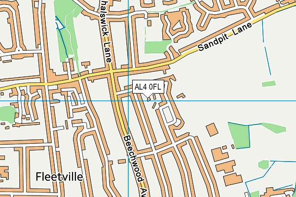 AL4 0FL map - OS VectorMap District (Ordnance Survey)