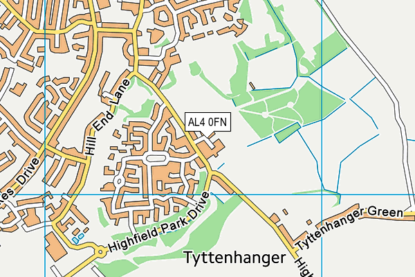 AL4 0FN map - OS VectorMap District (Ordnance Survey)