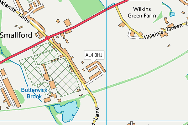 AL4 0HJ map - OS VectorMap District (Ordnance Survey)