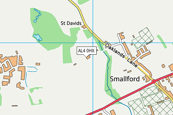 AL4 0HX map - OS VectorMap District (Ordnance Survey)