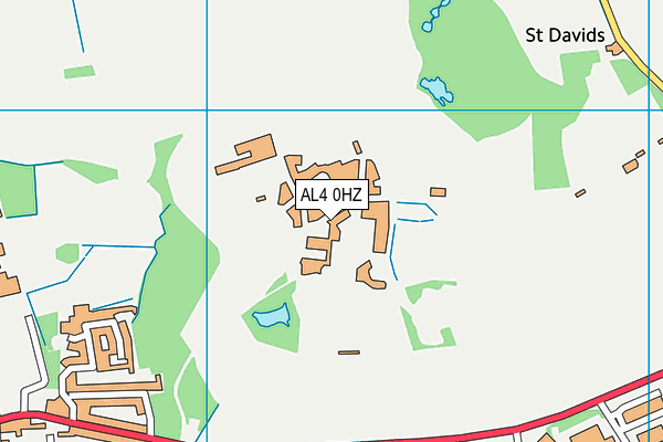 AL4 0HZ map - OS VectorMap District (Ordnance Survey)