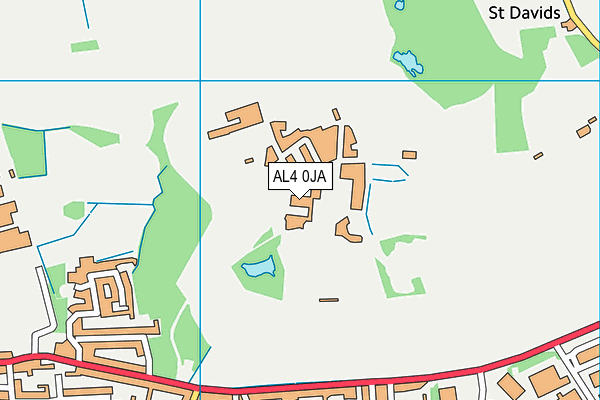 Oaklands College (Smallford Campus) map (AL4 0JA) - OS VectorMap District (Ordnance Survey)