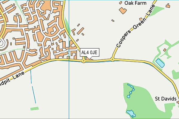 AL4 0JE map - OS VectorMap District (Ordnance Survey)