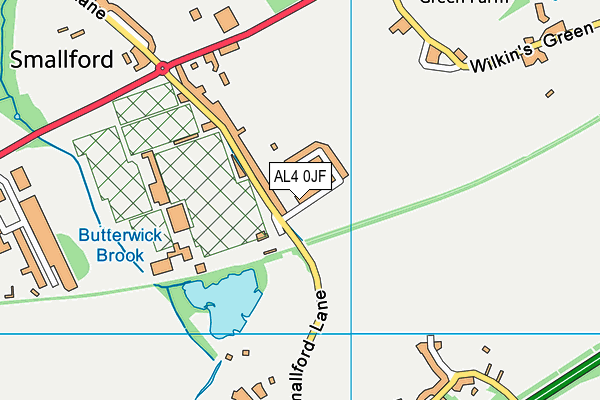 AL4 0JF map - OS VectorMap District (Ordnance Survey)