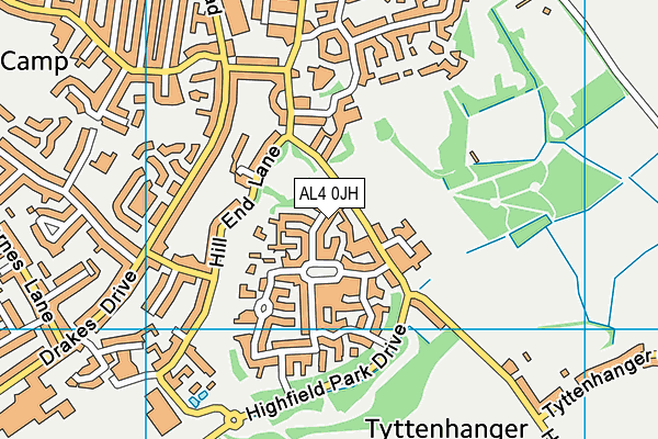 AL4 0JH map - OS VectorMap District (Ordnance Survey)