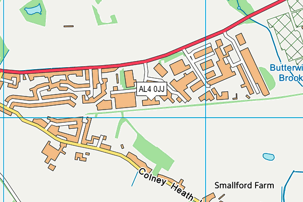 AL4 0JJ map - OS VectorMap District (Ordnance Survey)