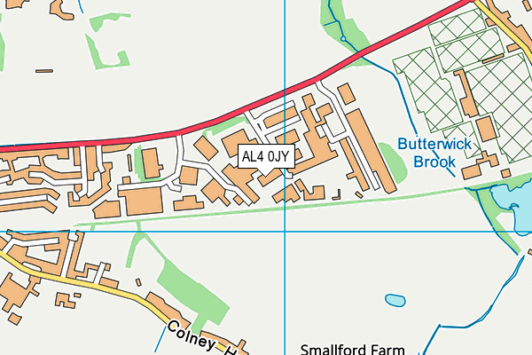 AL4 0JY map - OS VectorMap District (Ordnance Survey)