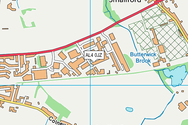 AL4 0JZ map - OS VectorMap District (Ordnance Survey)